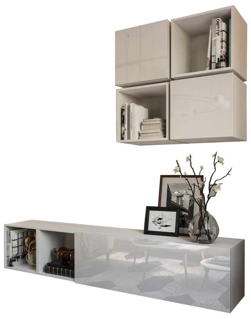 Mobilier living Berny 43 (alb + alb lucios). 1041461