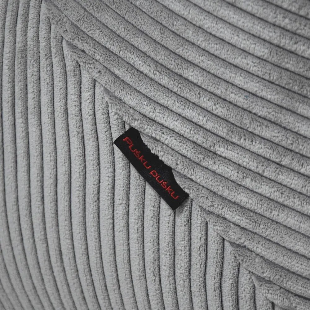 Fotoliu bean bag crem cu tapițerie din catifea reiată Sofa Tube 190 – SLOWDOWN