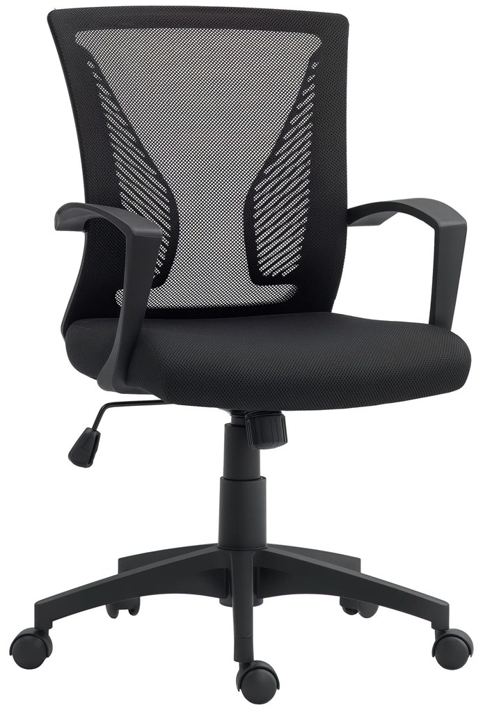 HOMCOM Scaun birou fauteuil birou cu șezut și spătar din plasă respirabilă înălțime reglabilă 62 x 60 x 92-102 cm negru | Aosom Romania
