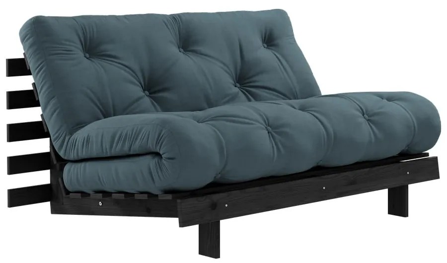 Canapea albastru petrol extensibilă 140 cm Roots Black Night – Karup Design