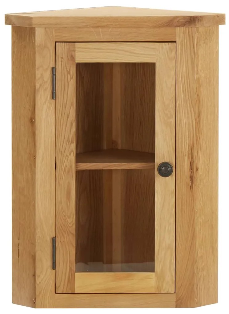 289203 vidaXL Dulap de colț suspendat, 45x28x60 cm, lemn masiv de stejar