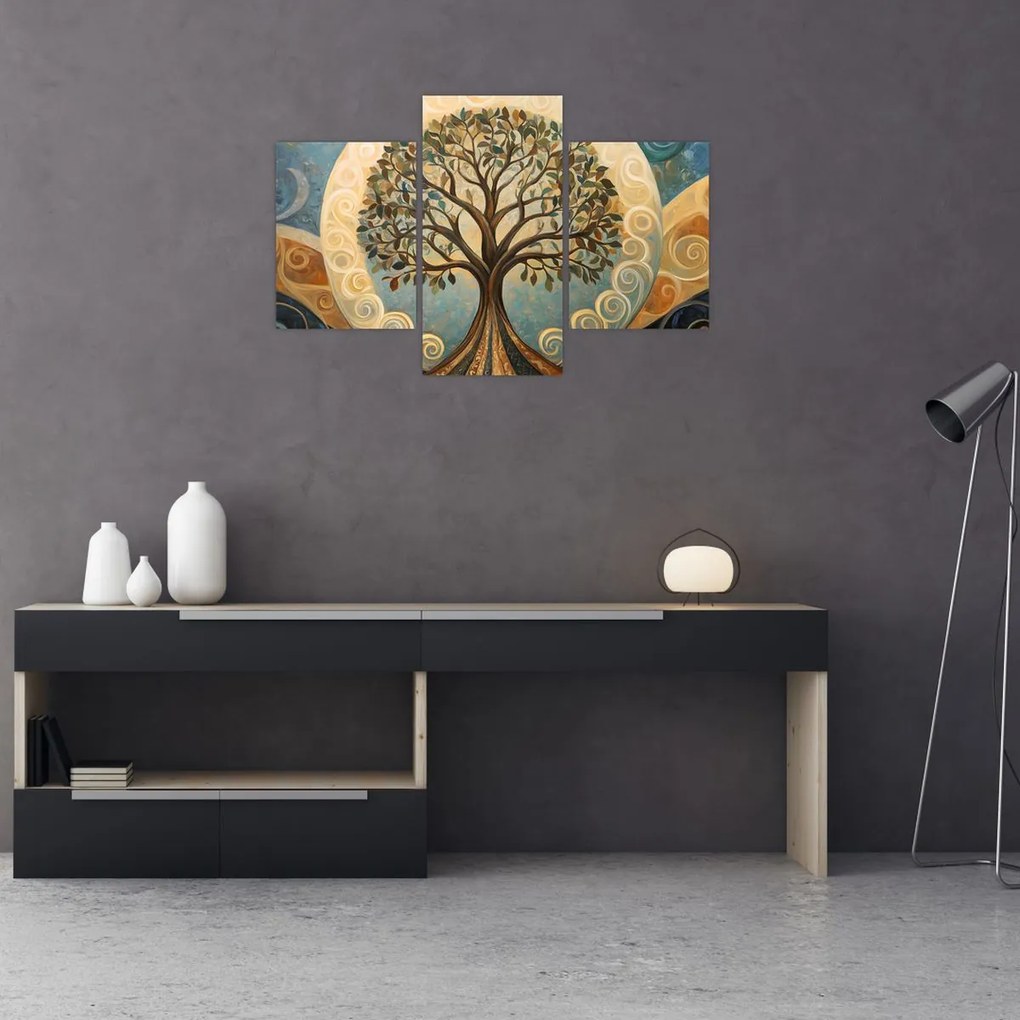 Tablou – Arborele vieții și spirale (90x60 cm)