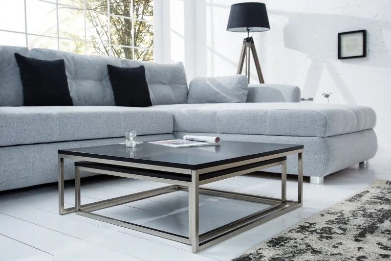 Set de 2 masute negre design modern, New Elements