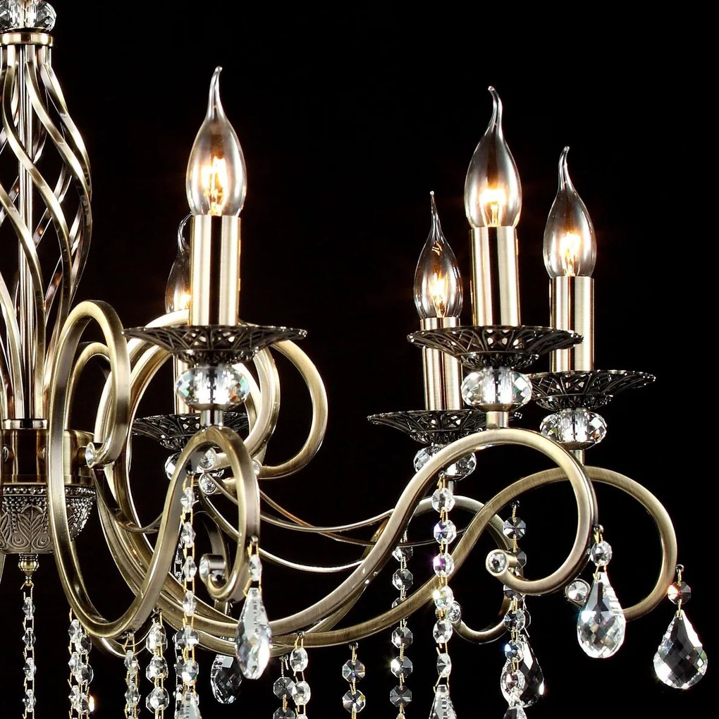 Candelabru elegant design clasic cu 10 brate Grace bronz MYRC247-PL-10-R