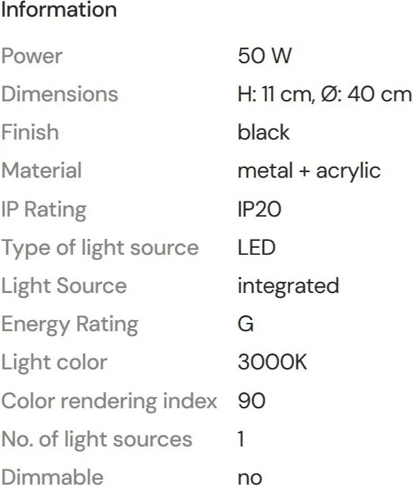 Plafoniera LED design circular Aruba 40cm negru