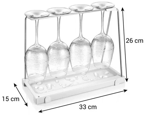 Tescoma Suport pentru pahare de vin cu tavă descurgere FlexiSPACE, 33 x 14,8 cm