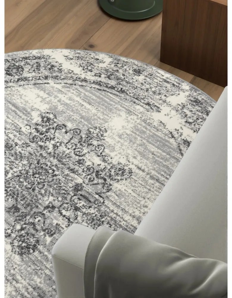 Covor gri-crem rotund ø 120 cm Gloria Lydia – Hanse Home