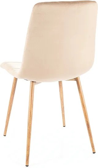 Scaun de masa din catifea bej MILA D