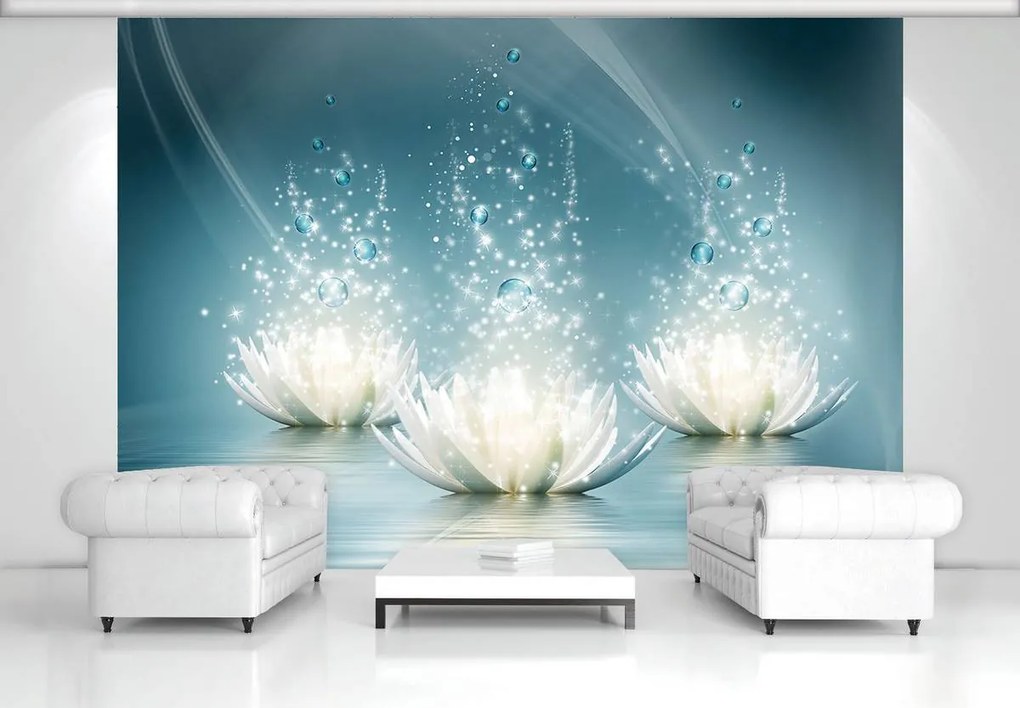 Fototapet - Crinul în albastru ceruleu (254x184 cm)