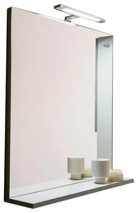 Oglinda baie cu etajera gri deschis, 65 cm, KolpaSan Lana Gri deschis, 650x700x140 mm