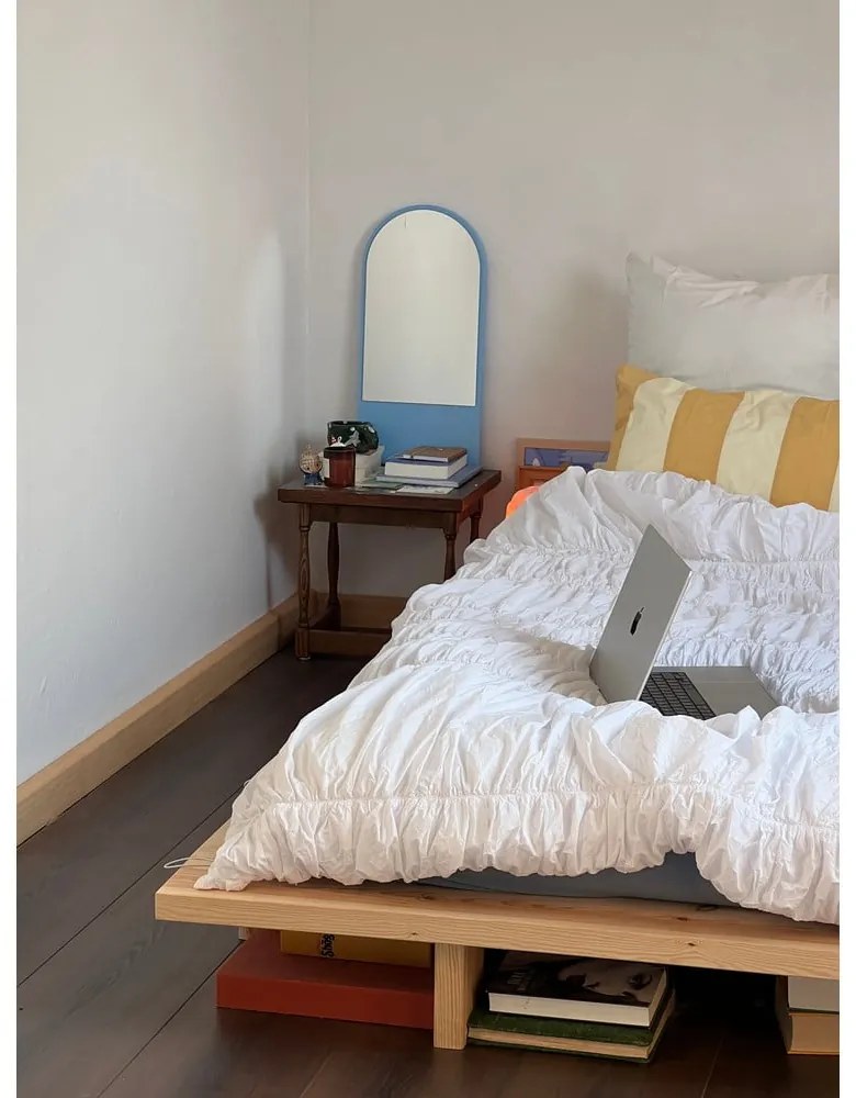 Pat în culoare naturală din lemn de pin cu somieră 90x200 cm Japan – Karup Design