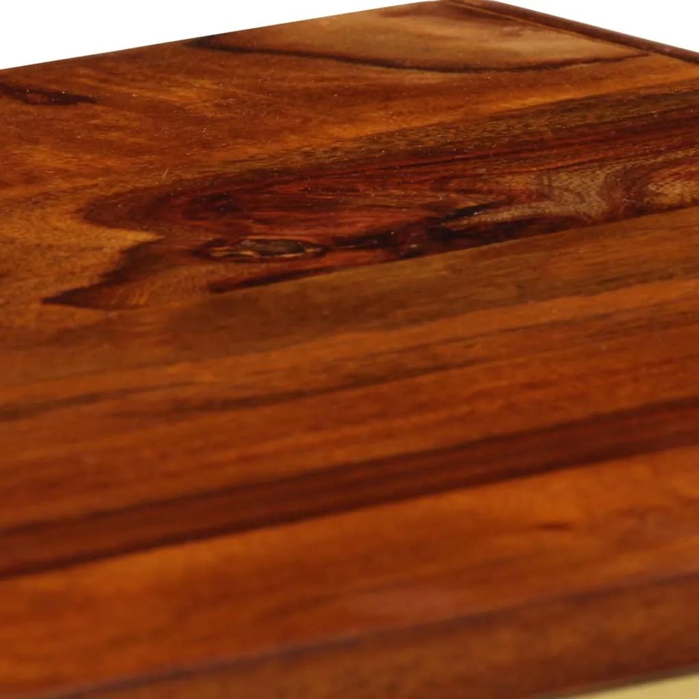Servanta lemn masiv de sheesham cu imprimeu auriu 90x30x77 cm 1, Maro, 90 x 30 x 77 cm