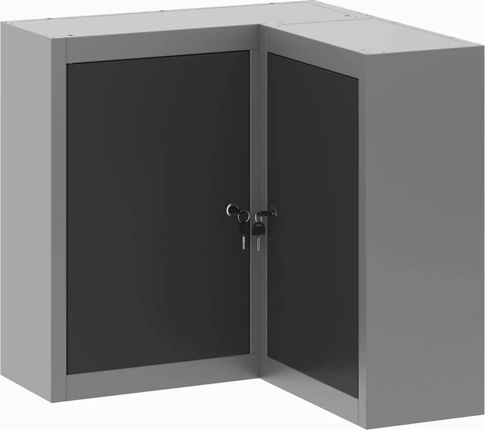 vidaXL Dulap pentru unelte cu raft Negru și Gri 55 x 55 x 55 cm