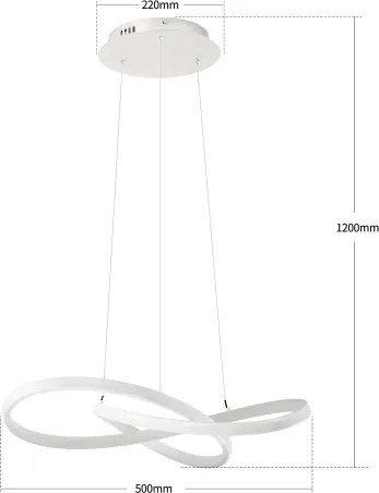 Brilagi - LED dimabil lustră suspendată pe cablu INFINITY LED/55W/230V 50x50 cm albă + telecomandă
