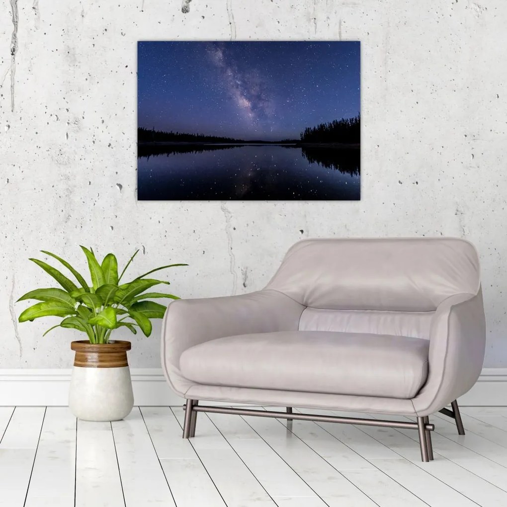 Tablou pe sticlă cu cerul nocturn (70x50 cm)