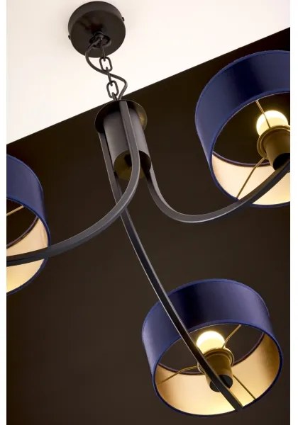 Jupiter 2099 - Lustră pe lanț ARTHUR 3xE27/15W/230V albastru/negru