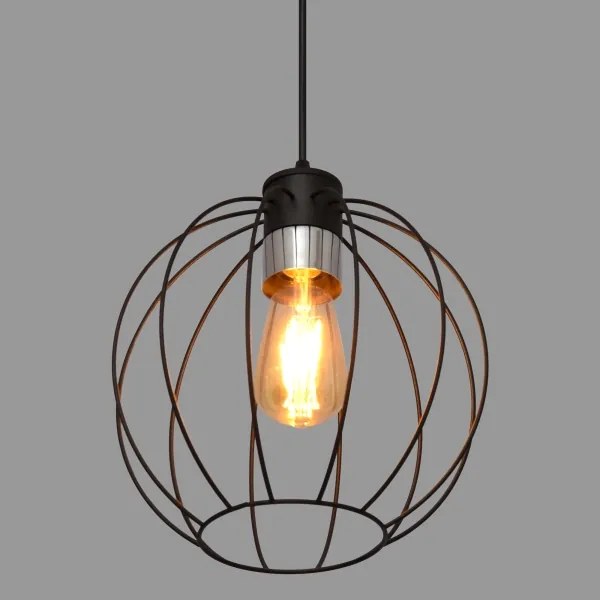 Lustră pe cablu STARLIGHT 1xE27/15W/230V neagră/argintie