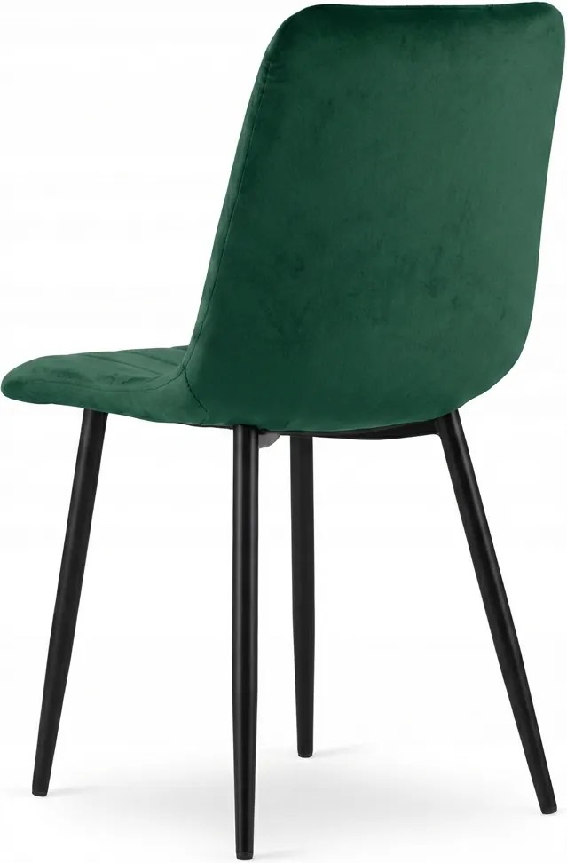 Scaun din catifea verde inchis LAVA BOTTLE GREEN cu picioare negre