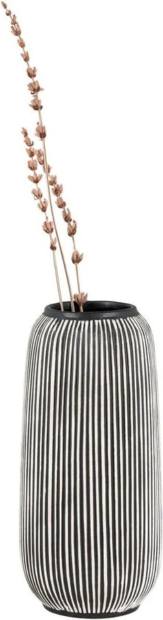 Vază neagră-albă din piatră (înălțime 20 cm) – House Nordic