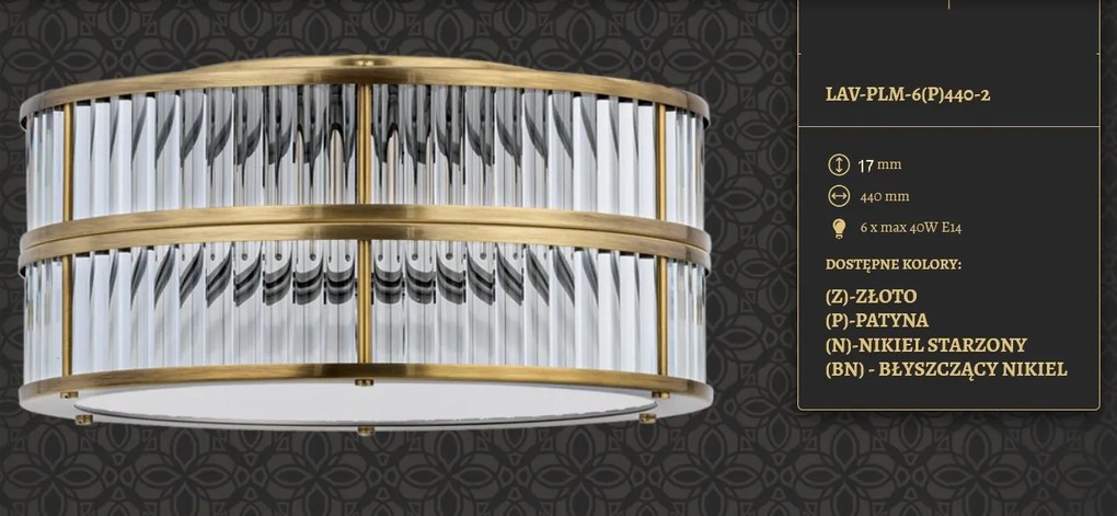 Plafoniera design LUX realizata manual LAVONE II, 44cm