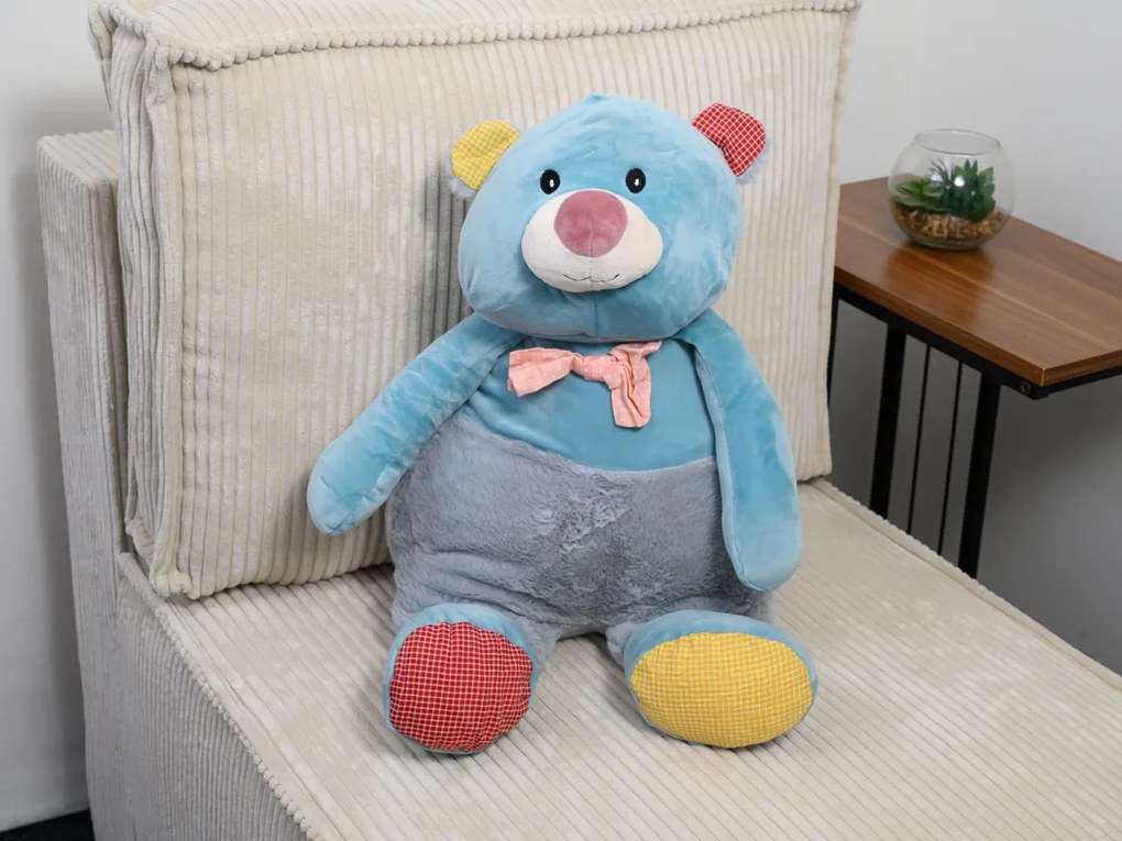 URSULET BOB de plus cu paturica cocolino in interior, albastra