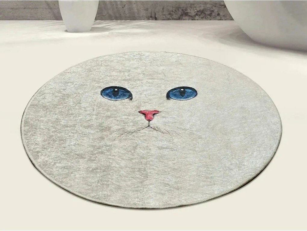 Covoras baie BLUE EYES DJT, 100x100 cm, forma rotunda, poliester, mult