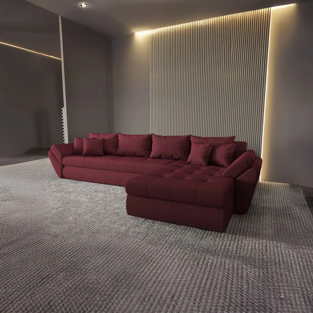 Colțar extensibil dumonde cu ladă de depozitare si sezut confortabil din spuma high-density, Loana XL Enjoy Winery II 335x185 cm