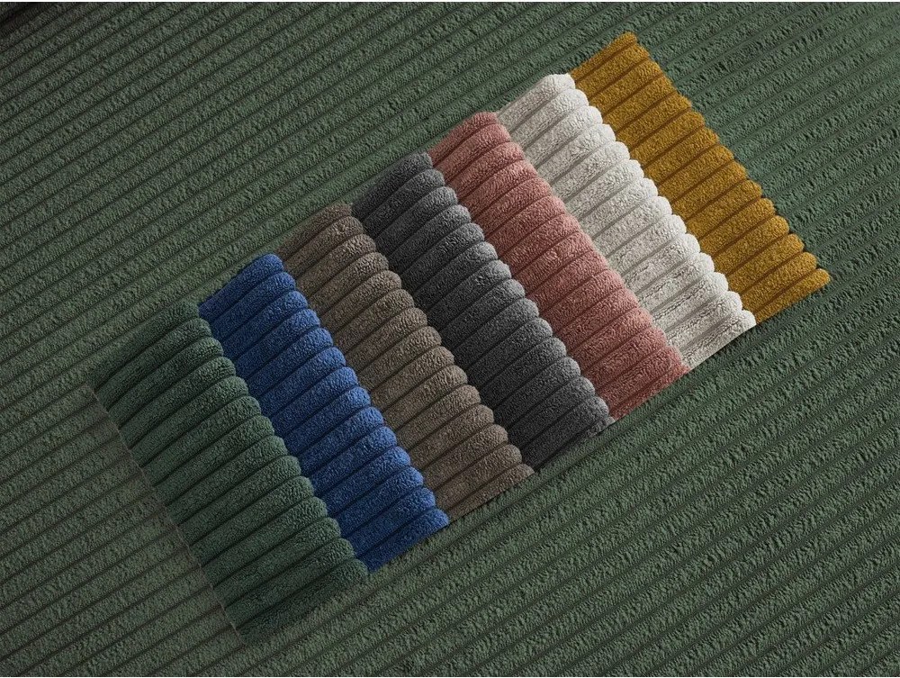 Canapea verde cu tapițerie din catifea reiată 250 cm Tina – Bobochic Paris