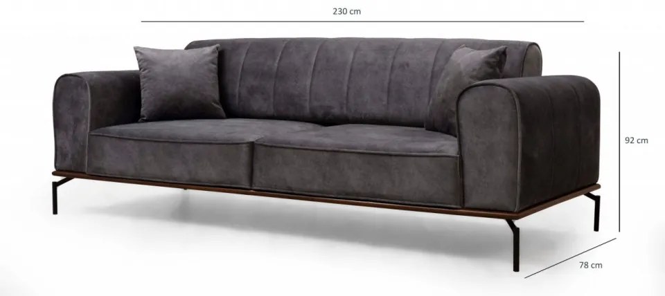 Canapea Extensibilă cu 3 Locuri Siesta Plain Back 3 Seater, Antracit