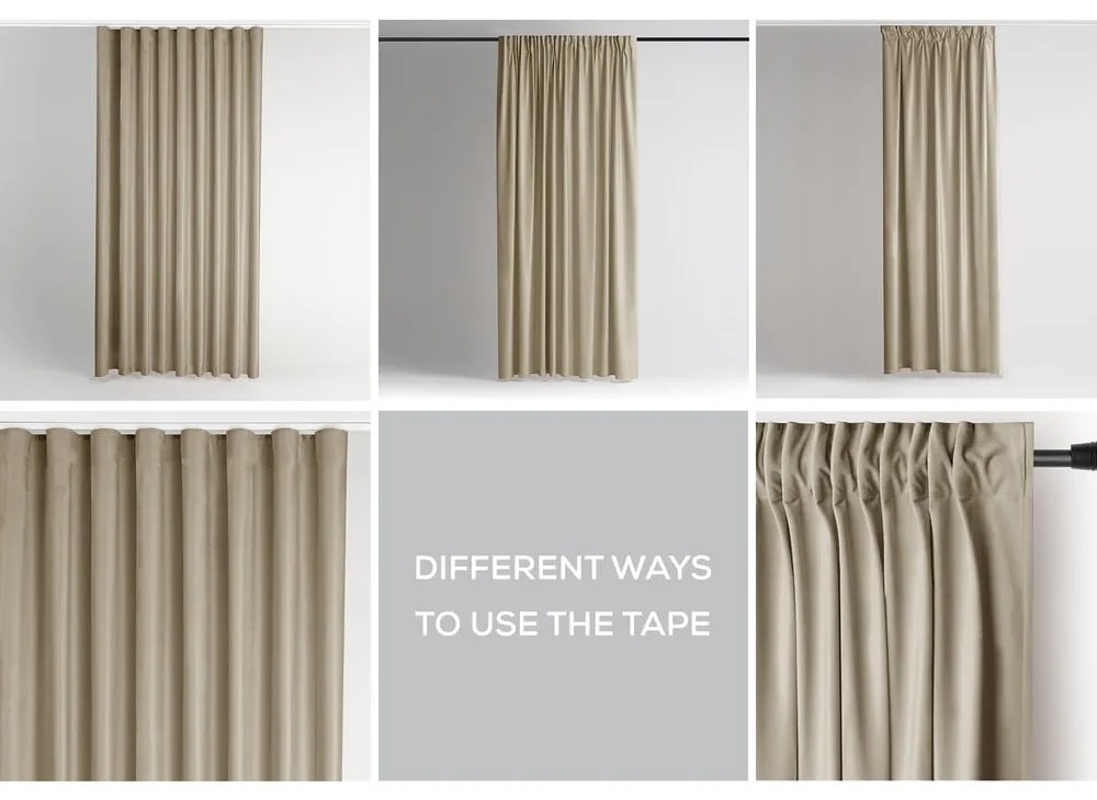 Draperie maro/bej dimout (semi-opacă) din catifea 140x245 cm Pleat – Restilo