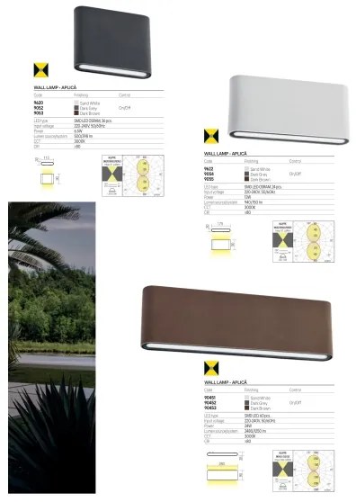 Redo 90451 - Aplica de perete exterior KLIPPE LED/24W/230V 3000K IP54, alb