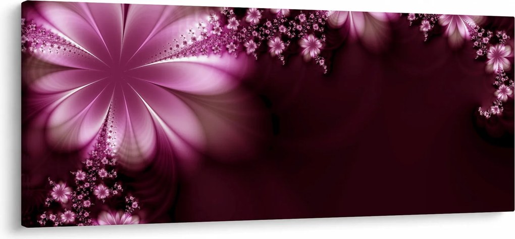 Tablou cu abstracție - flori (120x50 cm)