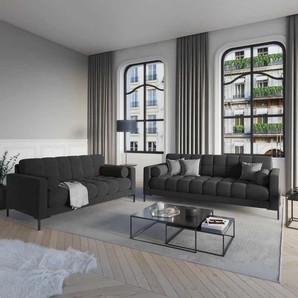 Canapea din catifea Cosmopolitan Design Bali, gri