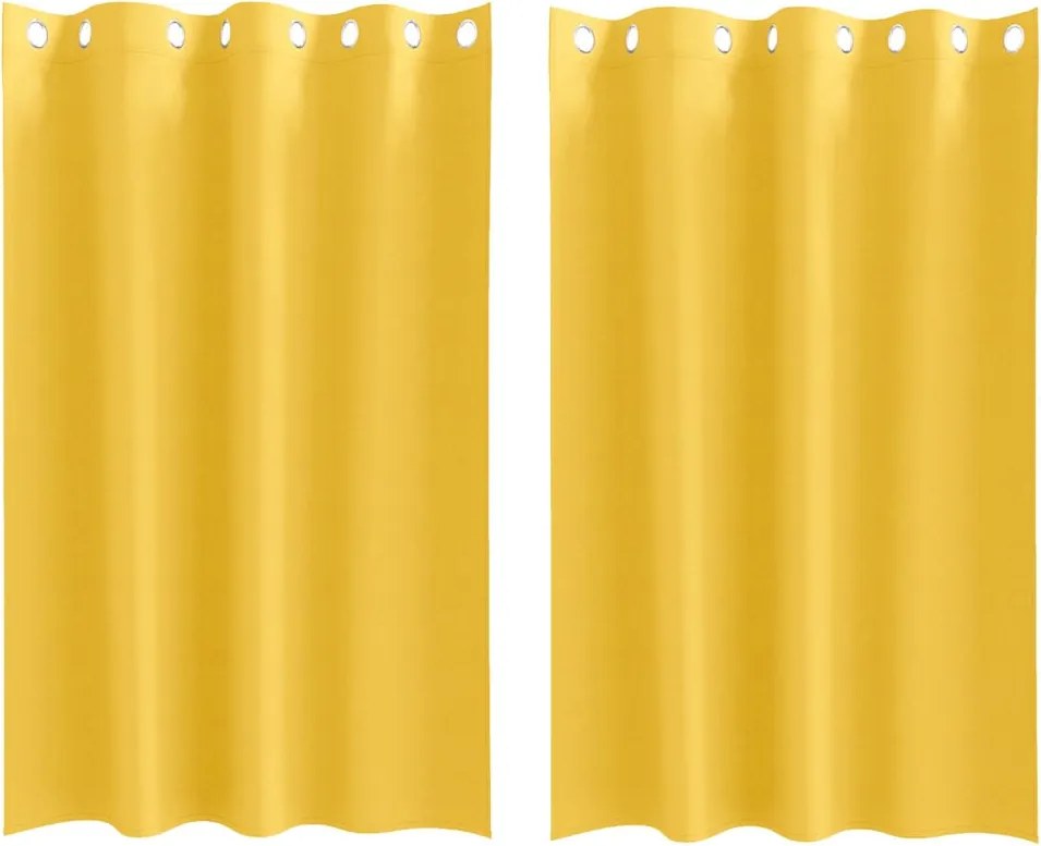 vidaXL Perdele Opaque cu Inel 2 pcs Galben muștar 175 x 140 cm