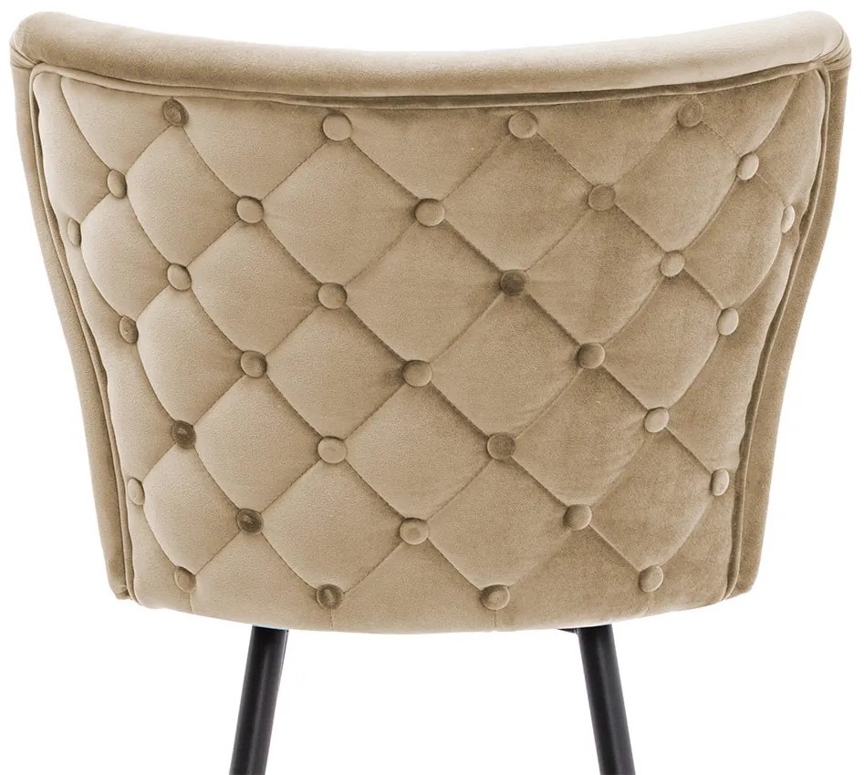 Scaun de bar Modena bej picioare negru - H70 cm