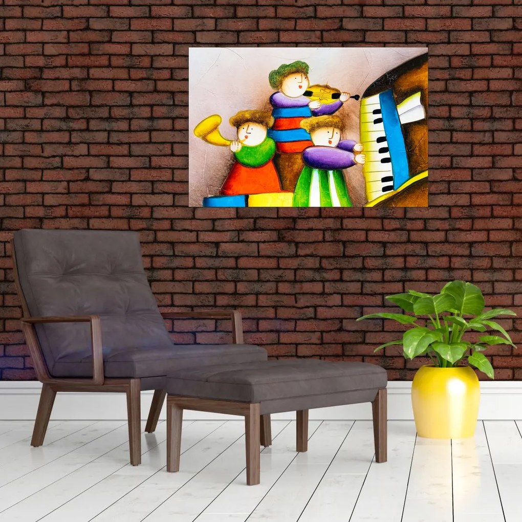 Tablou - Muzicanții, pictură (90x60 cm)