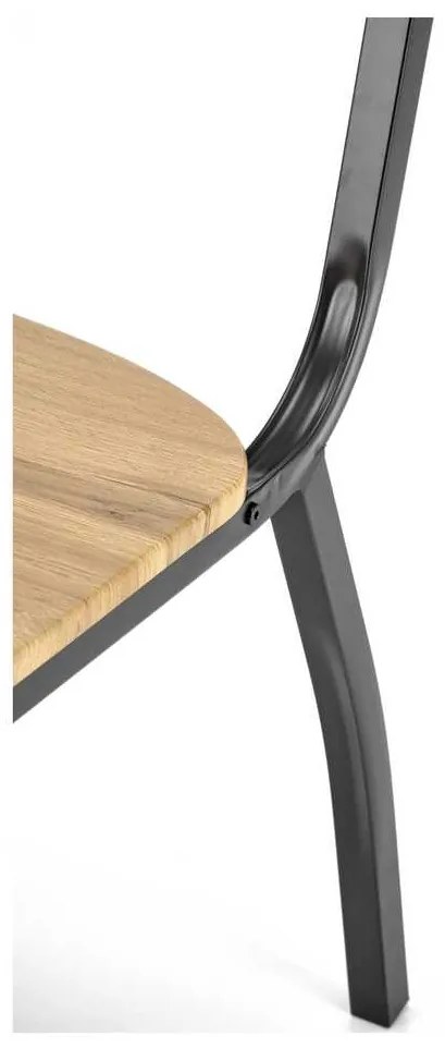 Set masă și scaune Graham 4+1, lemn natural / negru