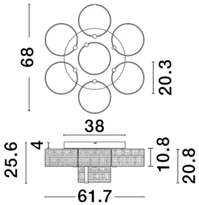 Lustra LED aplicata design ultra-modern GATLIN 41W