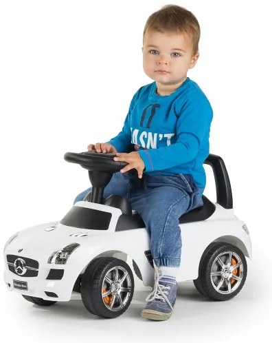 Bicicletă fără pedale Mercedes albă/neagră