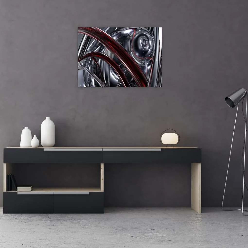 Tablou cu abstracție în gri (70x50 cm), în 40 de alte dimensiuni noi