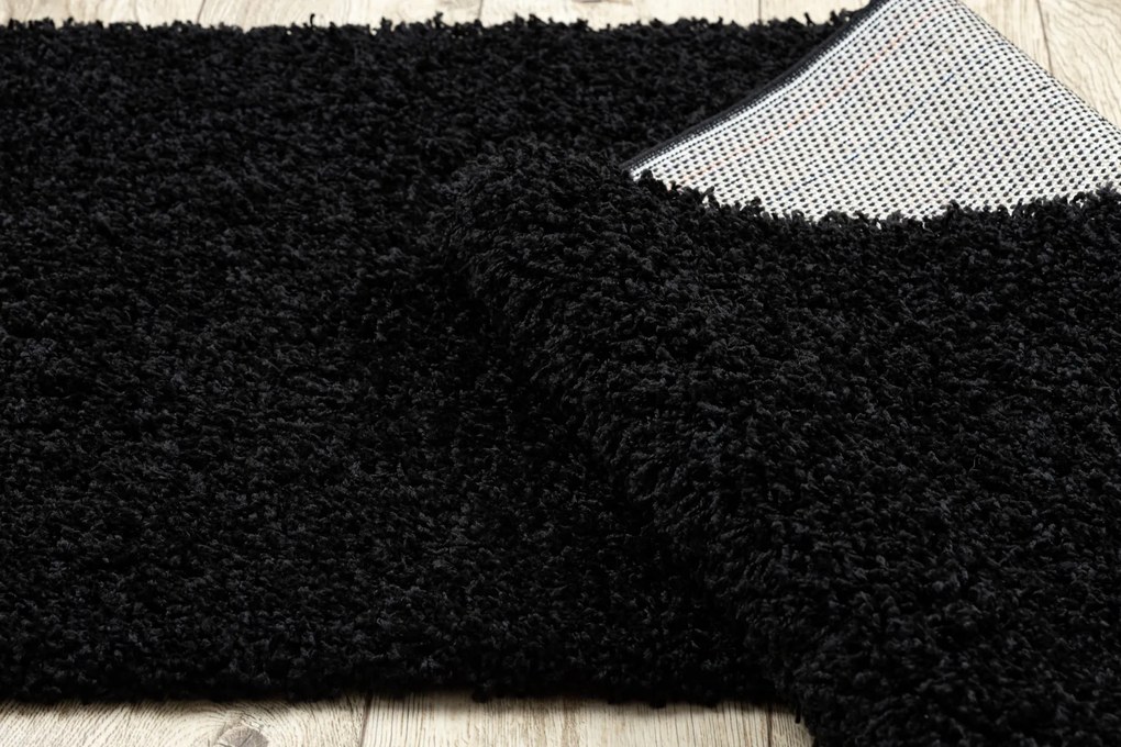 Covor, Traversa SOFFI shaggy 5cm negru - pentru bucătărie, hol și coridor