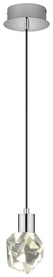 Lustră argintie LED cu abajur din sticlă ø 13 cm Verano – Trio Select