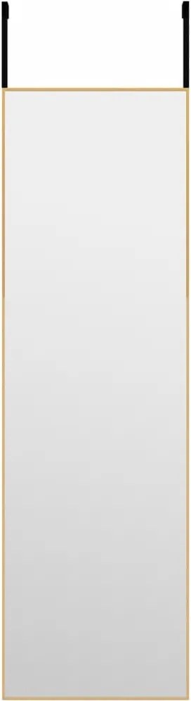 vidaXL Oglindă pentru ușă, auriu, 30x100 cm, sticlă și aluminiu