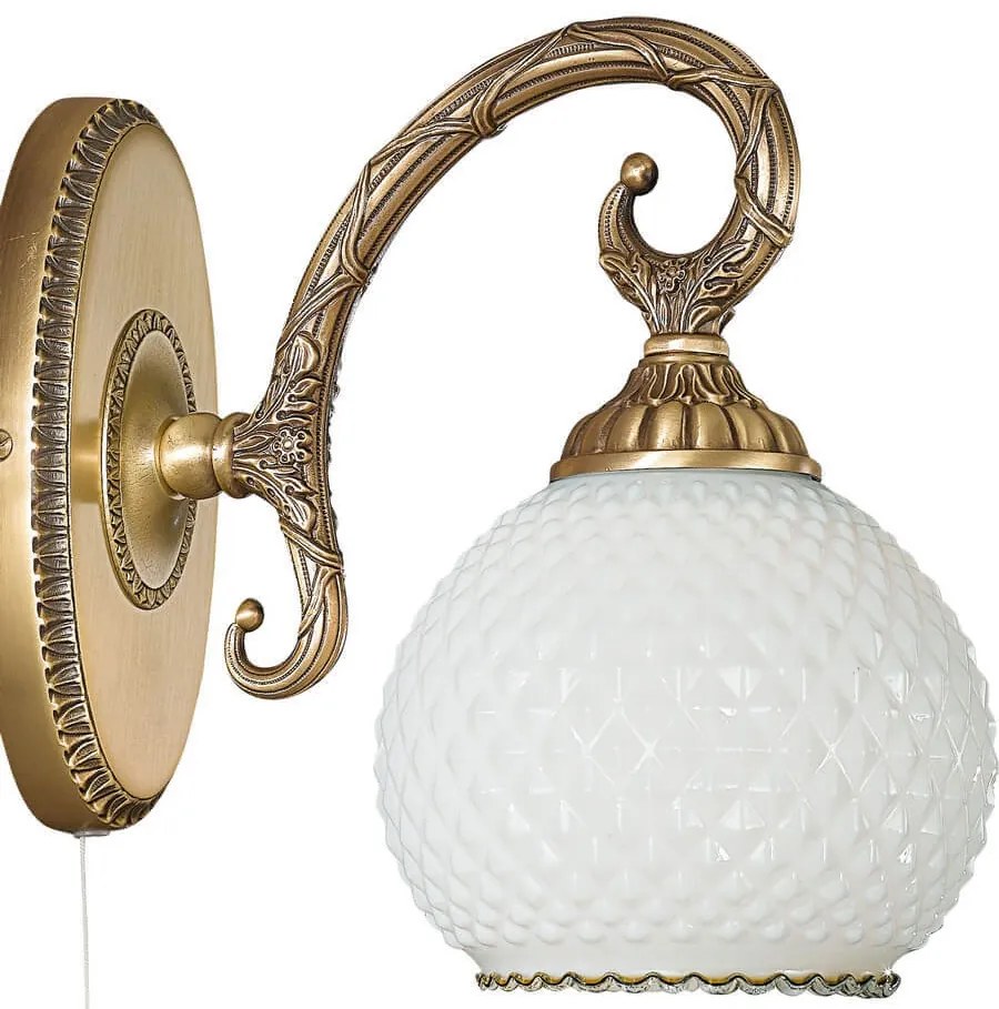 Aplica de perete clasic design italian din alama, sticla 8400 RA-A. 8400/1