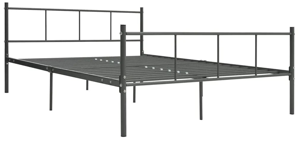 284645 vidaXL Cadru de pat, gri, 120 x 200 cm, metal