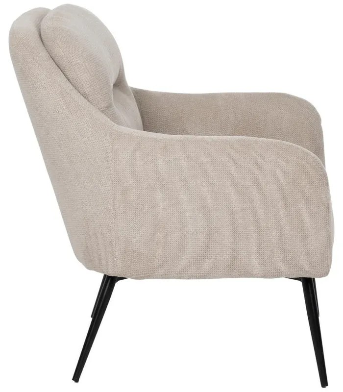 Fotoliu bej cu tapițerie din chenille Classic – Ixia