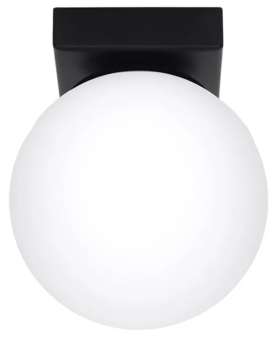 Plafonieră neagră cu abajur din sticlă ø 12 cm Umerta – Nice Lamps
