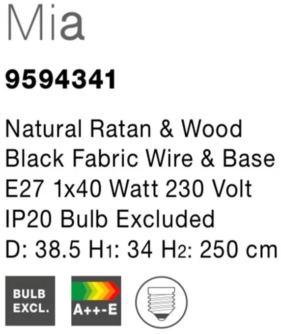 Lustra boho style design natural Mia natur NVL-9594341