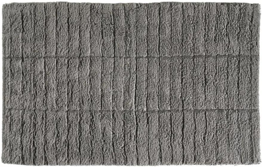 Covor baie din bumbac Zone Tiles, 50 x 80 cm, gri
