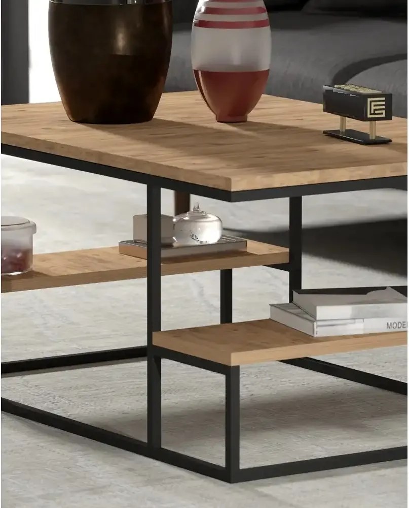 Măsuță de cafea Emelda, Nuc, 90x60x45 cm, 25075